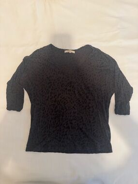 Soft Joie dark gray/black Leopard-Print V-Neck Top